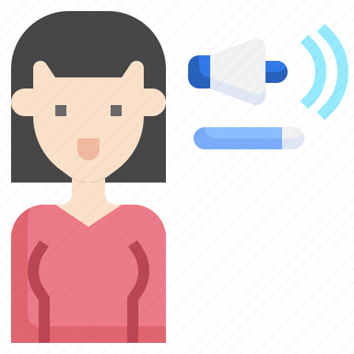 Woman, volume, audio, speaker, sound, multimedia icon - Download on Iconfinder