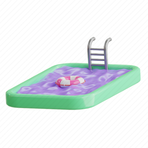Pool, summer, water, vacation, blue, swimming, holiday 3D illustration - Download on Iconfinder