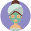 avatar, mask, relaxing, sauna, spa, treatment, woman 