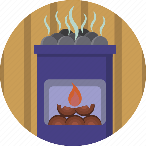 Heat, hot, rock, sauna, spa, steam, stove icon - Download on Iconfinder