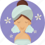 avatar, happy, relaxing, sauna, spa, woman, zen 