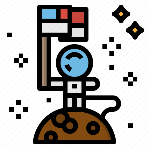 Conquer, discovery, flag, moon, space icon - Download on Iconfinder