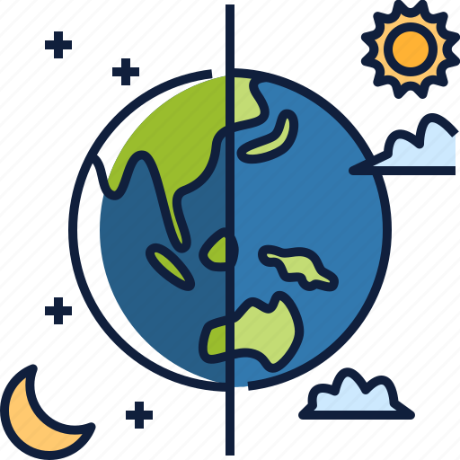 Day, night, day and night, moon, earth, weather, forecast icon - Download on Iconfinder