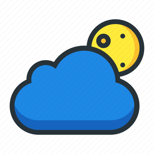 Cloudy, evening, moon, night, weather icon - Download on Iconfinder