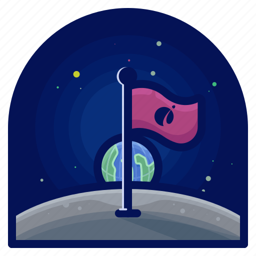 Exploration, flag, moon, space, travel icon - Download on Iconfinder