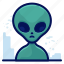 alien, emoji, emoticon, exploration, sad, space, travel 