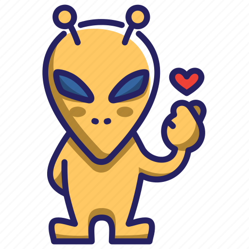 Alien, heart, finger, love, cute icon - Download on Iconfinder