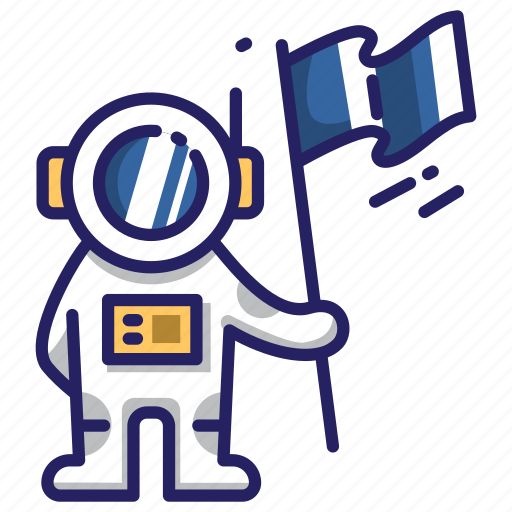 Space, astronaut, flag, spaceman, landing icon - Download on Iconfinder