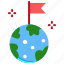 earth, flag, space, target 