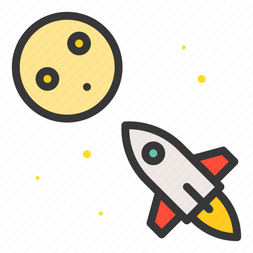 Exploration, moon, planet, rocket, space, travel icon - Download on Iconfinder