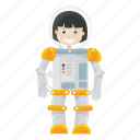 astronaut, cartoon, girl, kid, suit