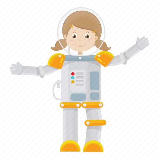 Astronaut, cartoon, girl, suit icon - Download on Iconfinder