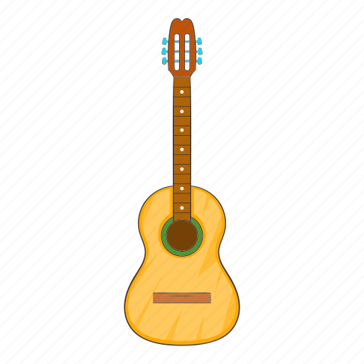 Acoustic, cartoon, guitar, melody, music, musical, play icon - Download on Iconfinder