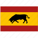 bull, espana, flag, nation, spain