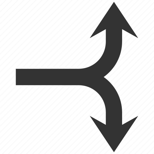 Arrow, divide, junction, navigation, separate, split arrows, up down icon - Download on Iconfinder