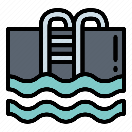 Ladder, pool, swimming, water icon - Download on Iconfinder