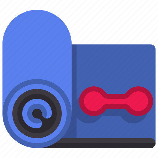 Yoga, mat, stretching, excercise, equipment, dumbbell icon - Download on Iconfinder