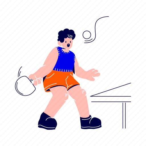 Playing, table, tennis, ball, desk, sports, sport illustration - Download on Iconfinder