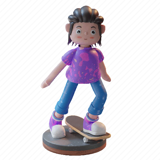 Skateboard, character, illustration, cartoon, skater, sport, cool 3D illustration - Download on Iconfinder