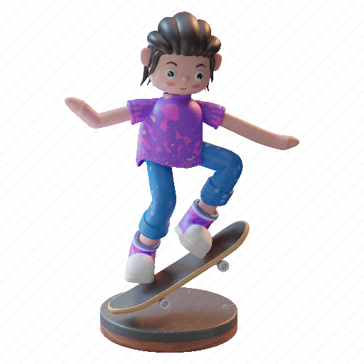 Skateboard, character, illustration, cartoon, skater, sport, cool 3D illustration - Download on Iconfinder