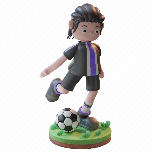 Football, character, ball, sport, illustration, soccer, game 3D illustration - Download on Iconfinder