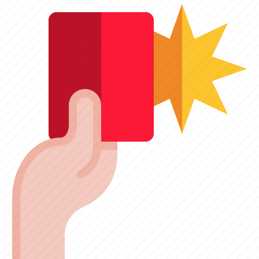 Red, card, sports, competition, football, hand, out icon - Download on Iconfinder