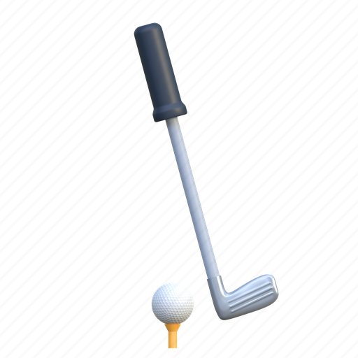Golf, stick, with, ball, sport, equipment, illustration 3D illustration - Download on Iconfinder