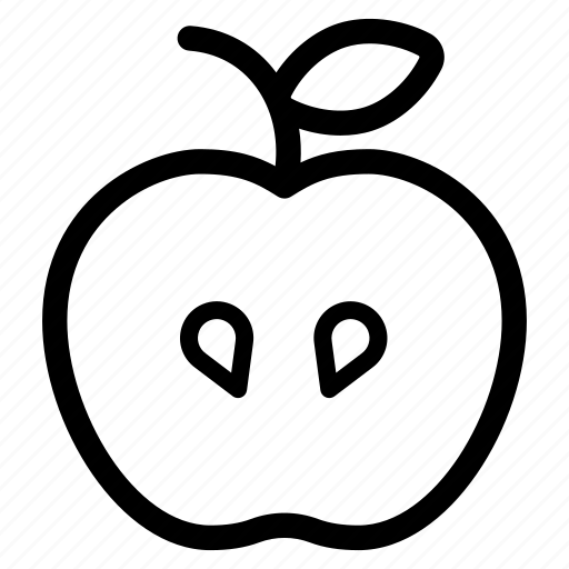 Sliced, apple, fruit, seeds, half icon - Download on Iconfinder