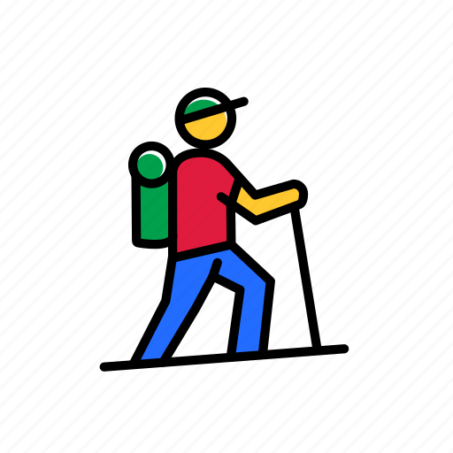 Colored, excercise, hike, journey, sport, training, trip icon - Download on Iconfinder