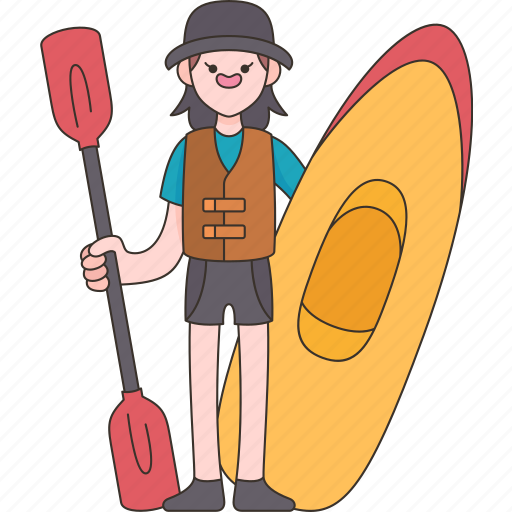Kayaking, canoe, rowing, lake, leisure icon - Download on Iconfinder