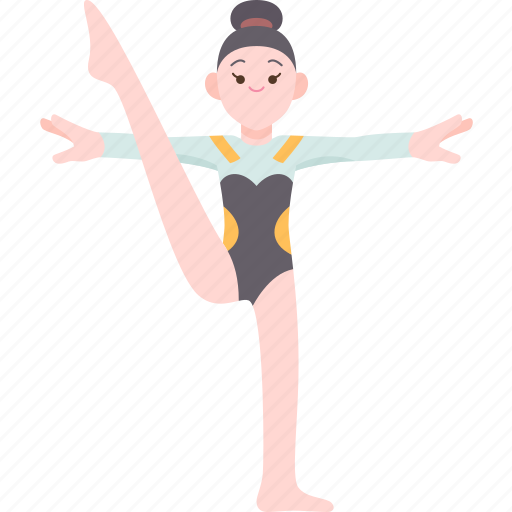 Gymnastic, rhythmic, stretching, training, girl icon - Download on Iconfinder