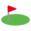 golf, land, sport, flag, course