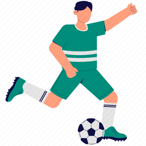 Man, playing, football, soccer, person, sport, character illustration - Download on Iconfinder