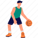 man, dribbling, basketball, sport, male, person, basket, character, athlete 