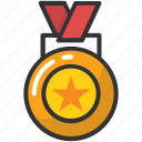 achievement, medal, position, prize, reward 