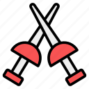 cross swords, fencing, olympic game, war symbol, weapon