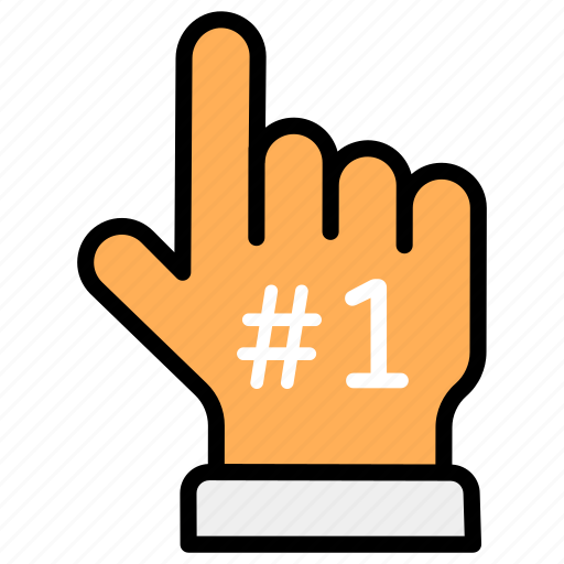 First, first position, gesticulation, hand gesture, no 1, position, winner icon - Download on Iconfinder