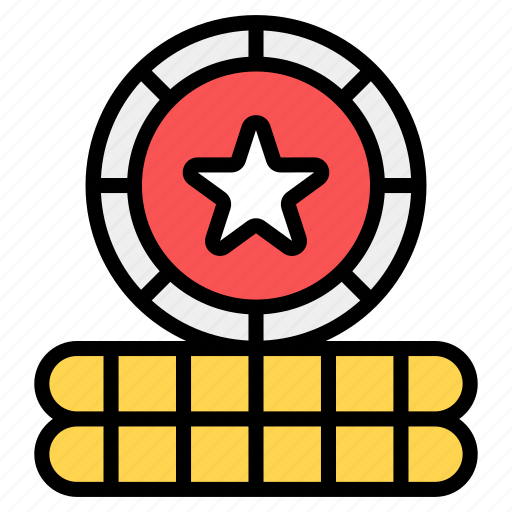 Coin, game coin, game reward, gold coin, star, star coin, winning coin icon - Download on Iconfinder