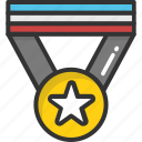 achievement, medal, position, prize, reward