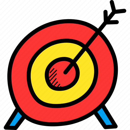 Archery, arrow, bullseye, game, olympics, target icon