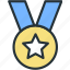 achievement, medal, sports, star 