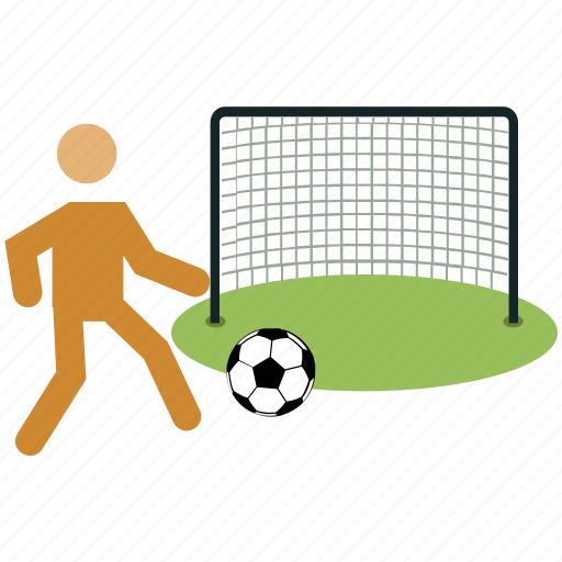 Football, football player, goal, net, playing football, soccer, sports icon - Download on Iconfinder
