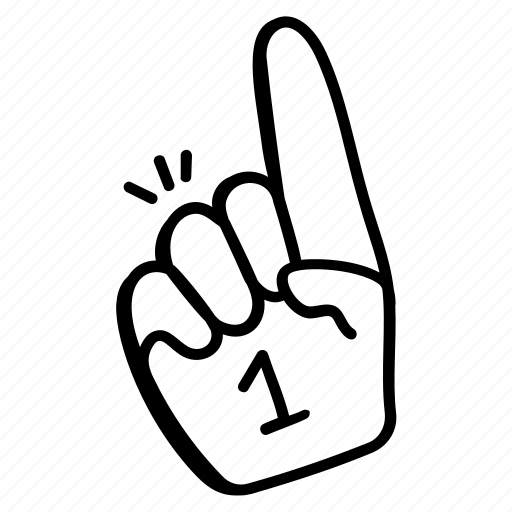 Referee finger, foam finger, finger, index finger, number one icon - Download on Iconfinder