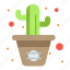 cactus, flower, line, pot 