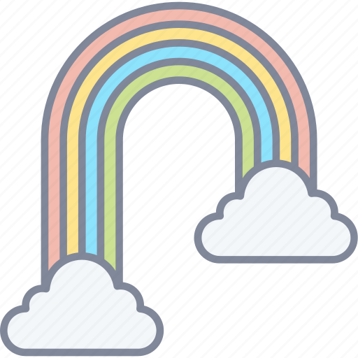 Rainbow, cloud, weather, colored lines icon - Download on Iconfinder