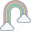 rainbow, cloud, weather, colored lines 