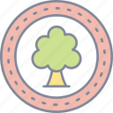 tree, stamp, nature, plant