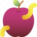 worm, apple, fruit, food