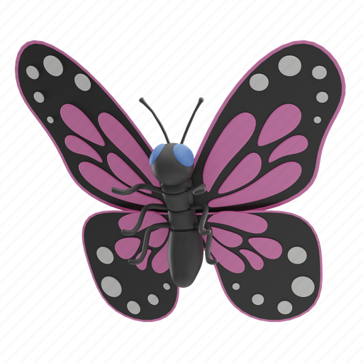 Butterfly, insect, beautiful, fly, bug, wings, animal 3D illustration - Download on Iconfinder