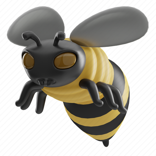 Bee, insect, fly, sweet, nature, honey, jar 3D illustration - Download on Iconfinder